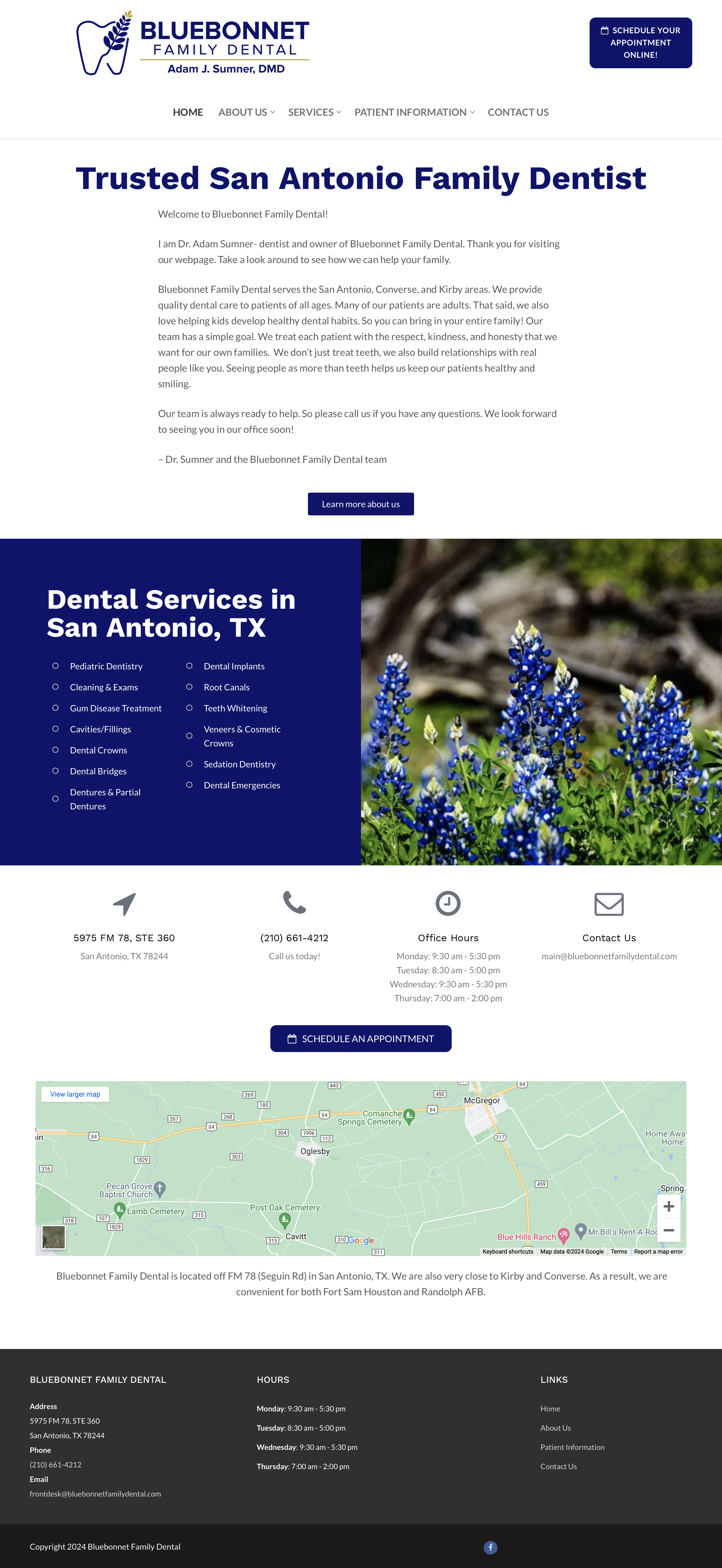 bluebonnet family dental home page